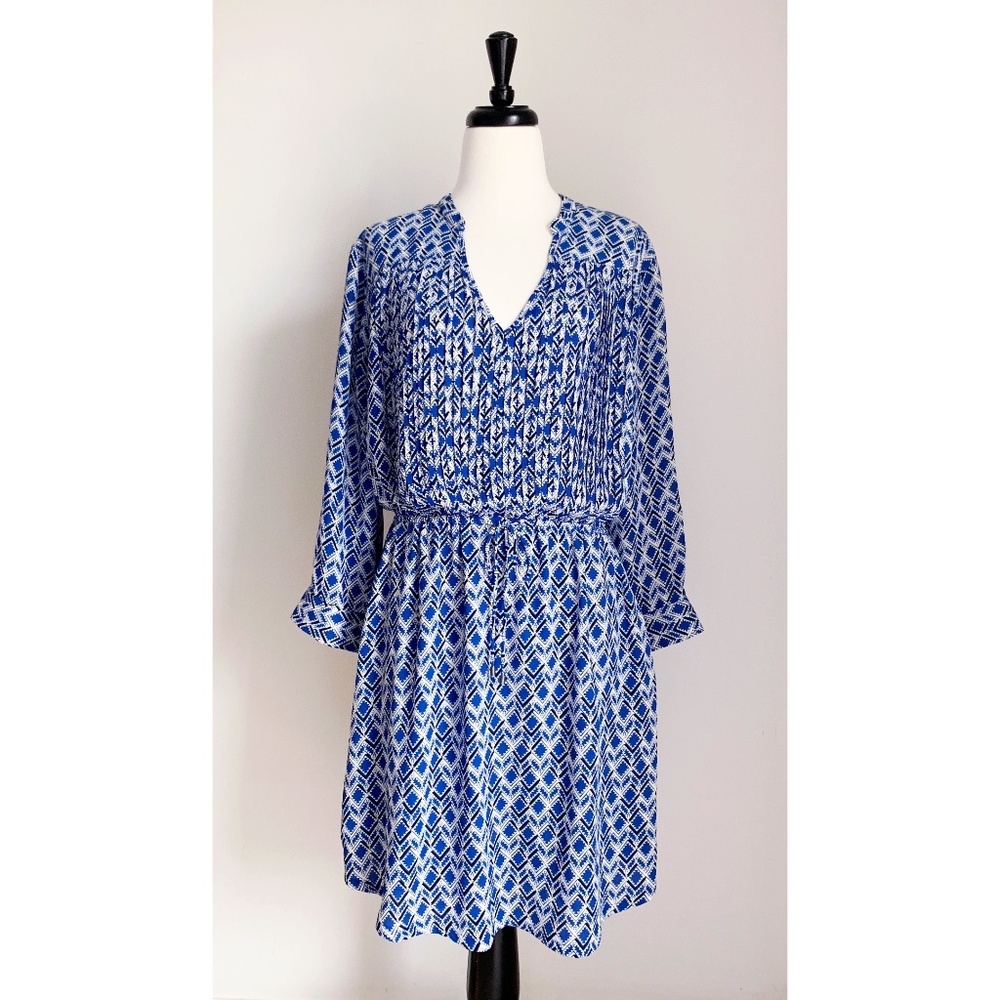 Anthropologie Maeve Blue Geometric Galen Dress